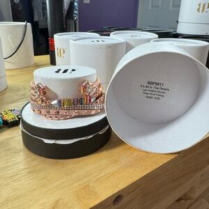 Rose Gold Plated Stone Bracelet Set